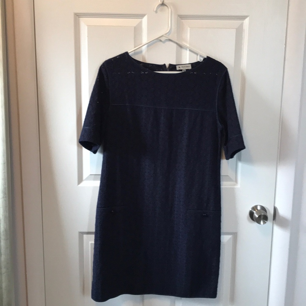 Ava & Aiden Navy Blue Eyelet Shift Dress